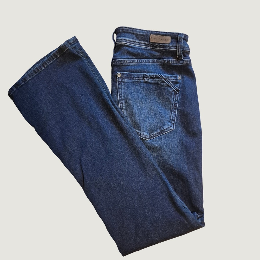 Buckle Black Womens Jeans 30x32 Curvy Bootcut Stretch Dark Wash Western